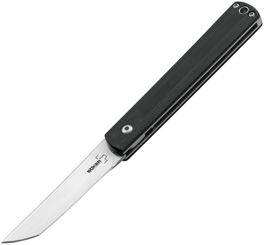 Boker Plus Wasabi (01BO630) 2.83" 440C Satin Straight Back Plain Blade, Black G-10 Handle