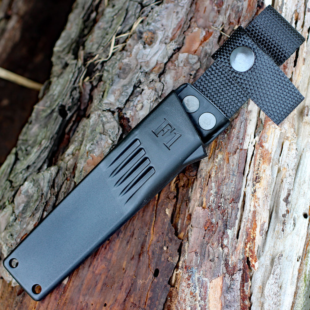 Fallkniven F1ZCoS Military Survival Knife, 3.81" Lam.CoS Satin Blade, Thermorun Handle, Zytel Sheath
