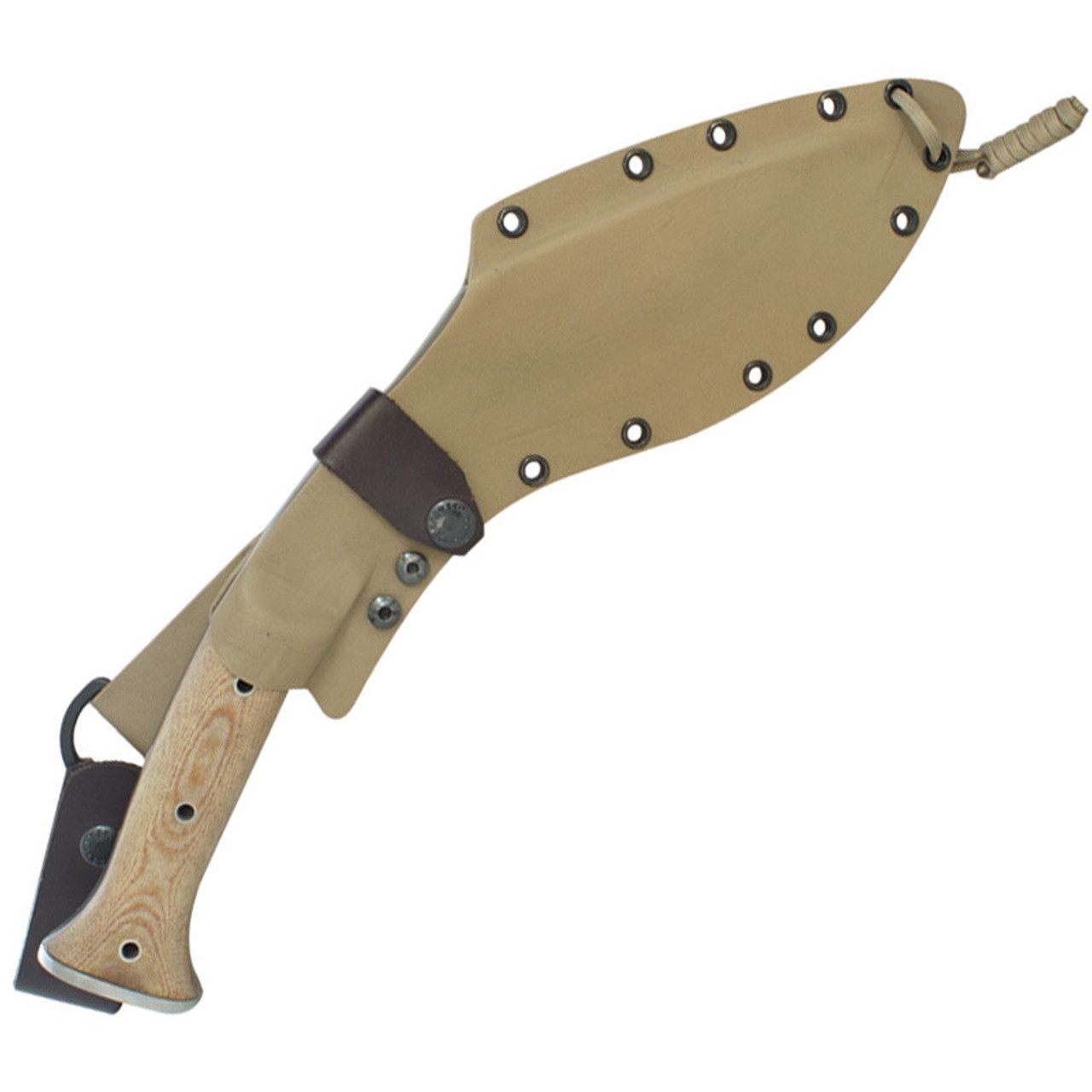Condor Tool & Knife CTK1811-10, 10" Carbon Steel Kukri Fixed Blade, Desert Tan Micarta Handle, Kydex Sheath