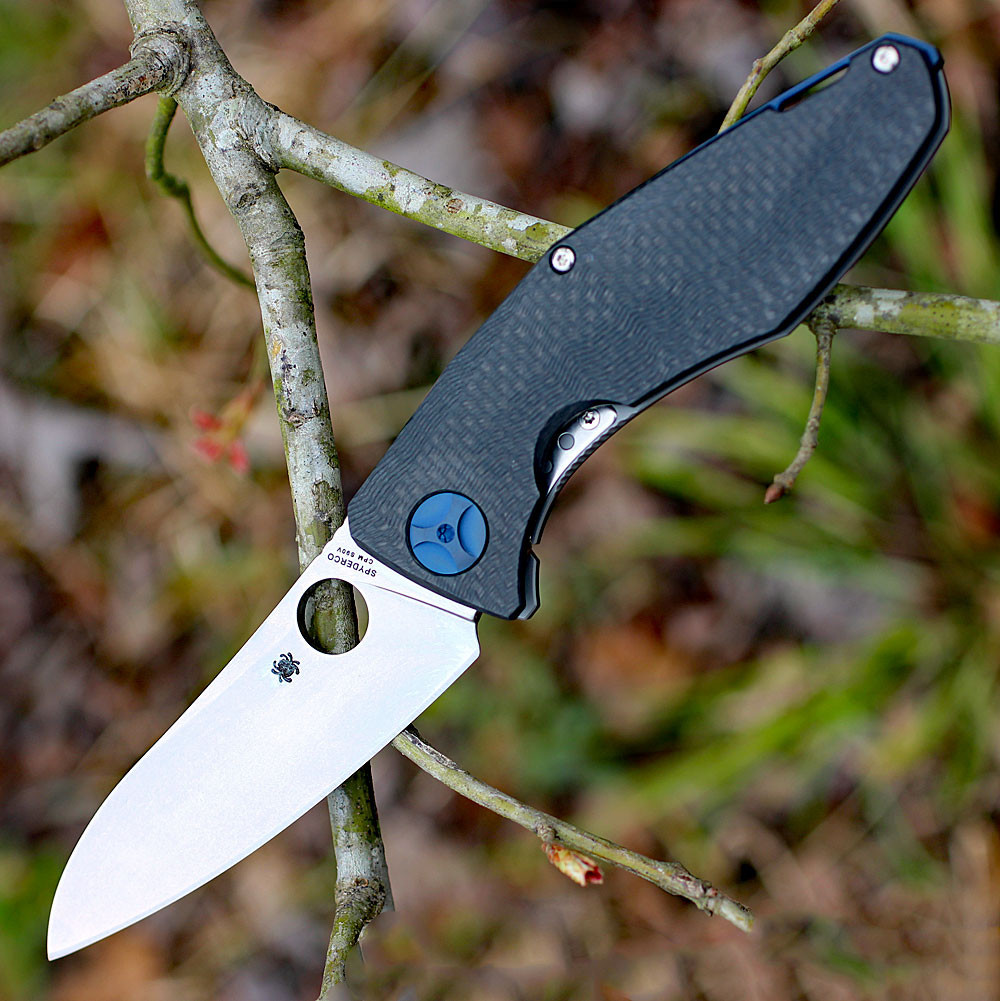 Spyderco Drunken C235CFTIP carbon fiber titanium handle open