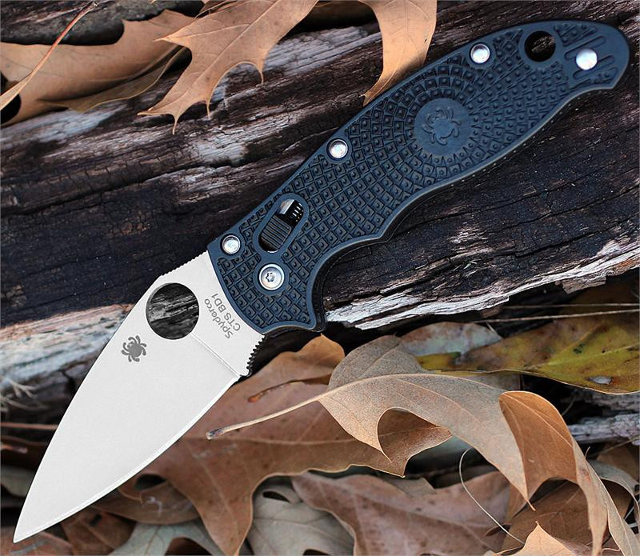 Spyderco Manix 2 Lightweight (3.37" CTS BD1 Satin) Black FRCP - C101PBK2