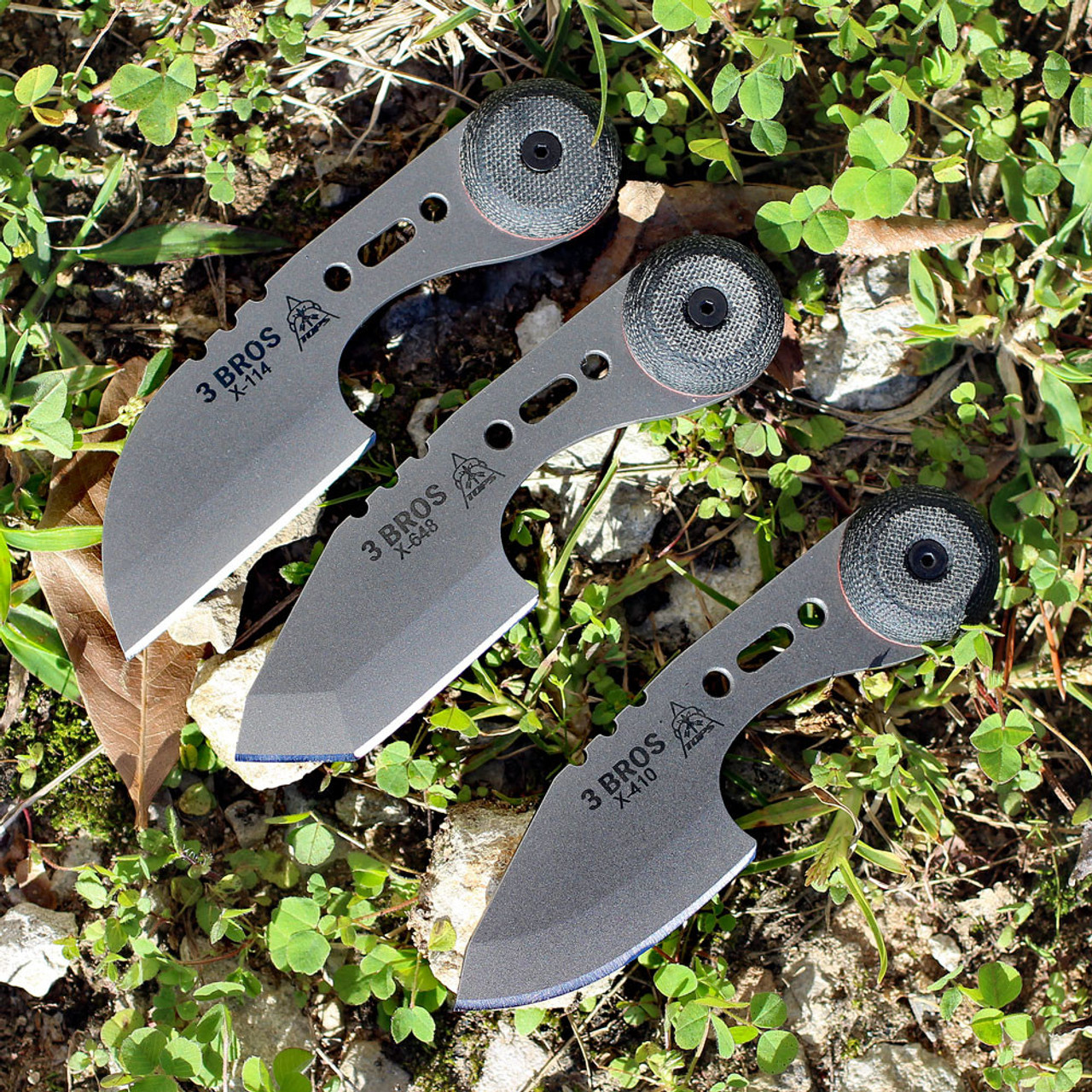 TOPS 3 Bros Combo Pack- Blk Micarta  (2" 1095)