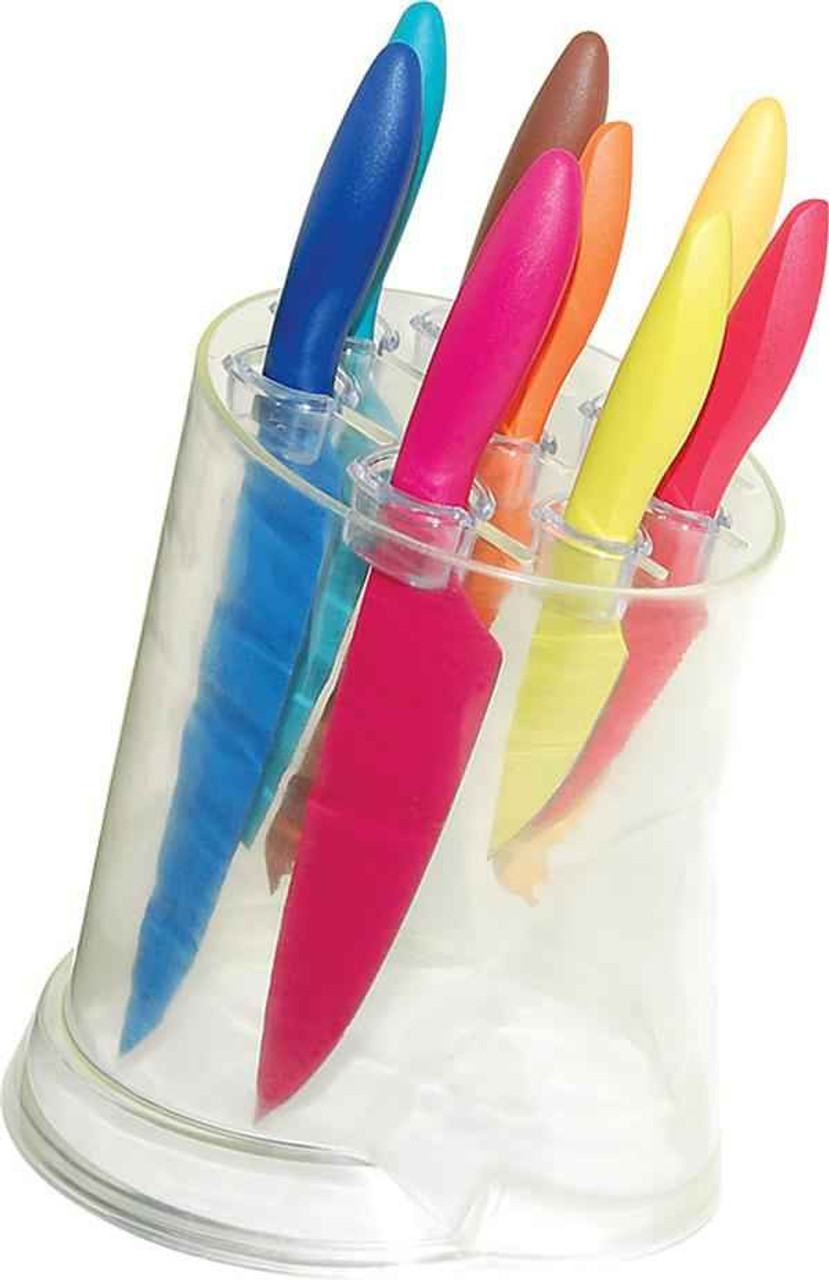 Kershaw 0900 Pure Komachi 2, 9-Piece Knife Block Set, 420J2 SS Blades, Resin Handles