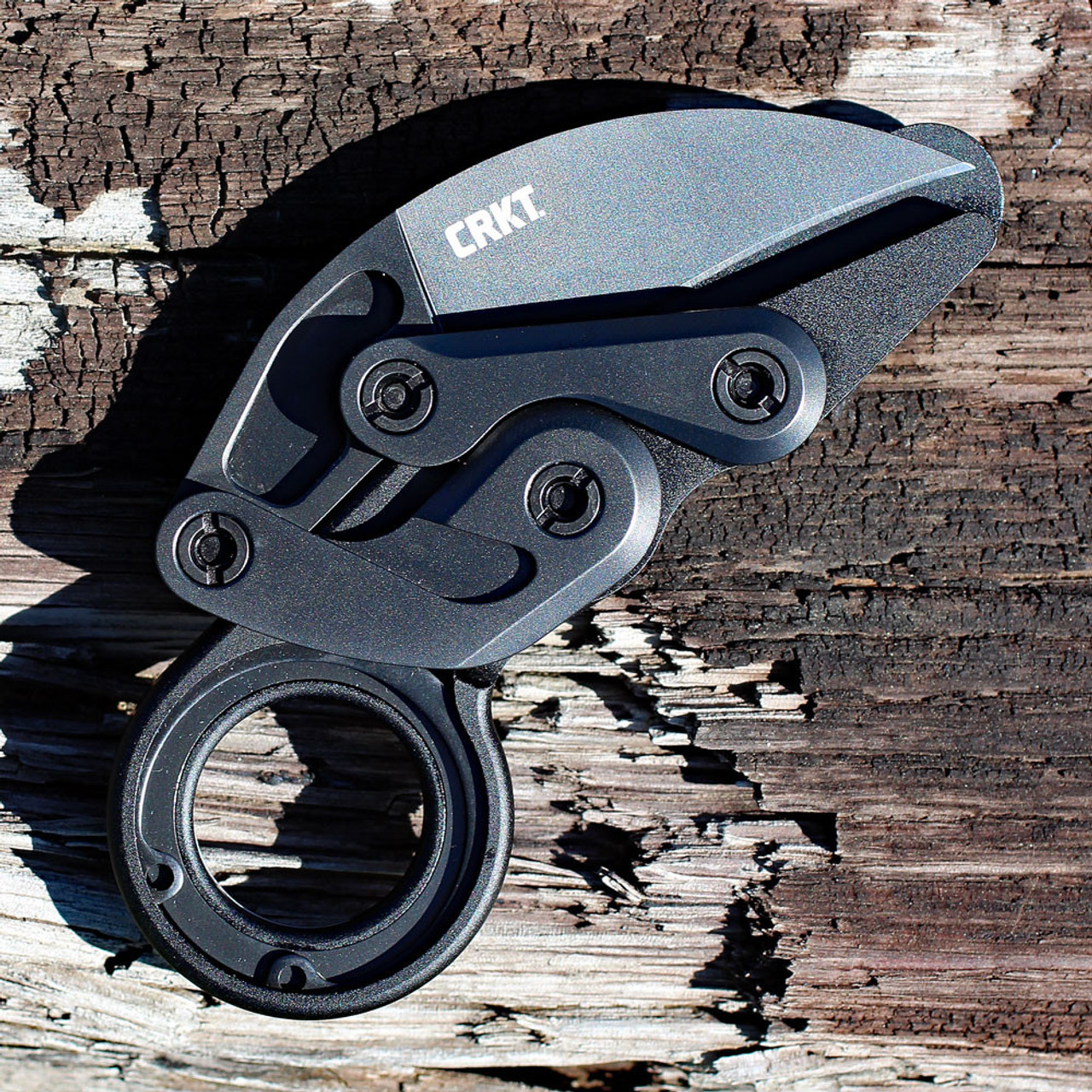 CRKT Provoke Kinematic (CR4040) 2.41" D2 Black TiNi Coated Karambit Plain Blade, Black Alumnium Handle with Finger Ring