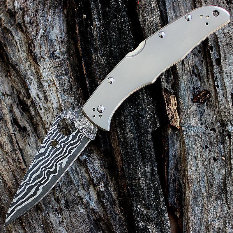 Spyderco Endura 4 - Damascus Gray Titanium C10TIPD | Knifeworks