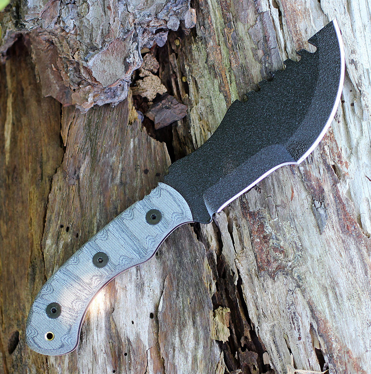 TOPS Knives MINI Tom Brown Tracker 4 - Blk Micarta (3.5" Blk 1095HC) TBT-040RMT