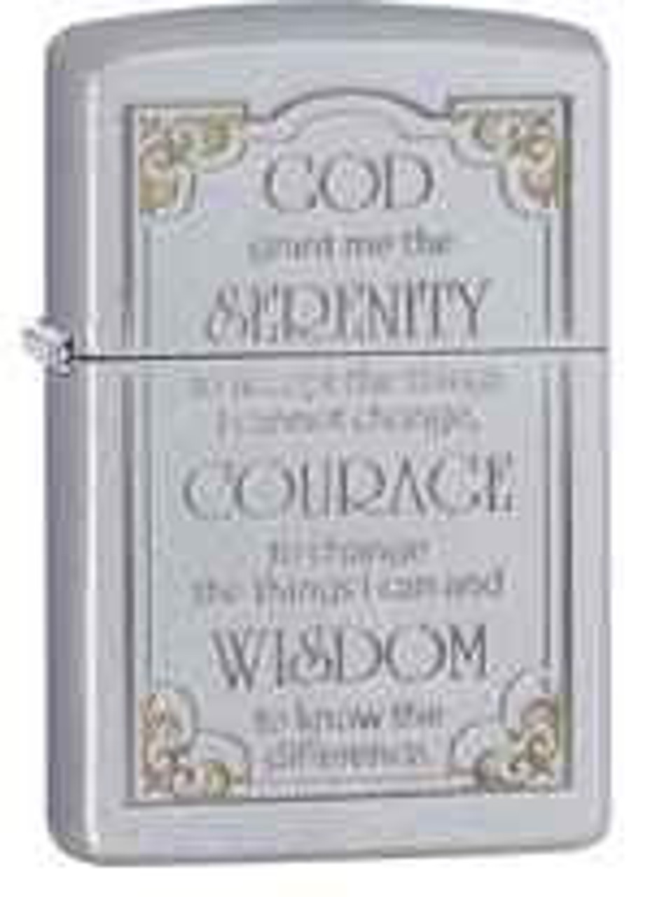 Zippo Z28458 Classic, Serenity Prayer, Satin Chrome