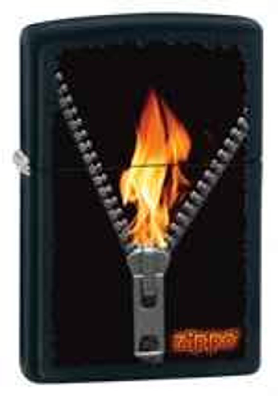Zippo Z28309 Classic, Zipper Flame, Black Matte