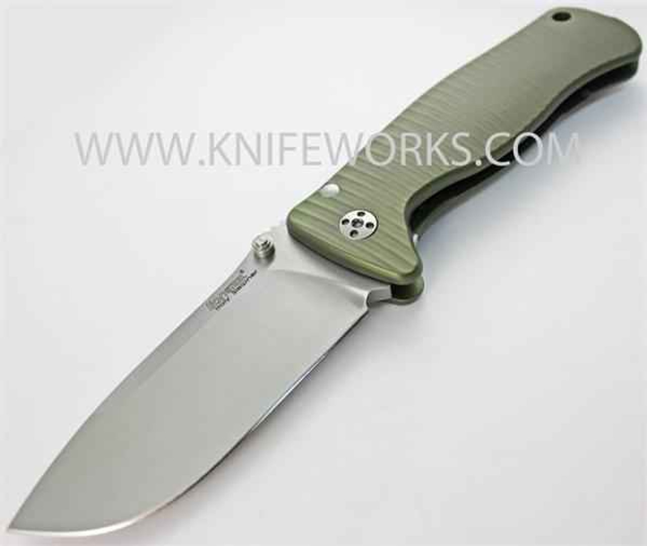 Lion Steel SR2, Sleipner Steel, Green Aluminum Handle