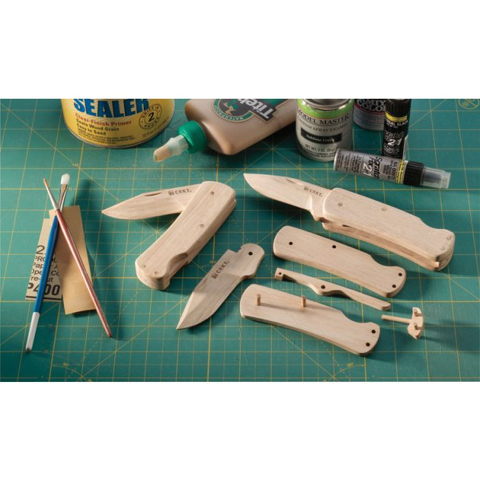 CRKT Nathan's Wooden Knife Kit Lockback Education Tool 1032