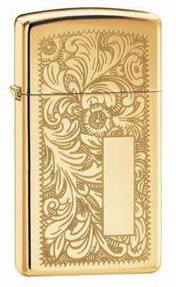 Zippo Slim Lighter , Polish Brass