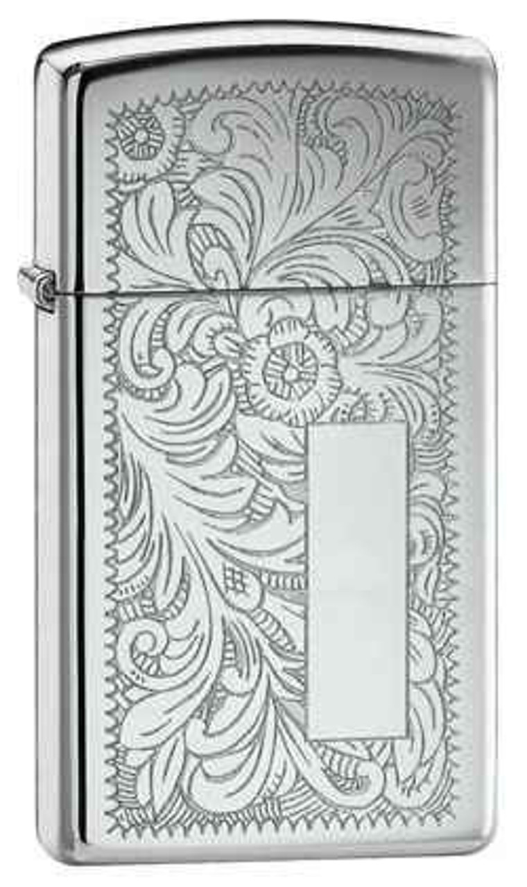 Zippo Z1652 Lighter Slim,Venetian, High Polish Chrome