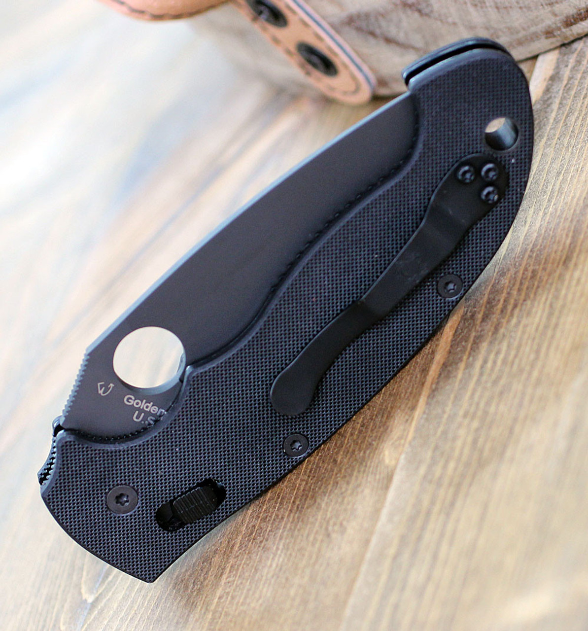 Spyderco Manix 2 XL (C95GPBBK2) 3.88" Black CPM-S30V Plain Edge Drop Point Blade, Black G-10 Handle