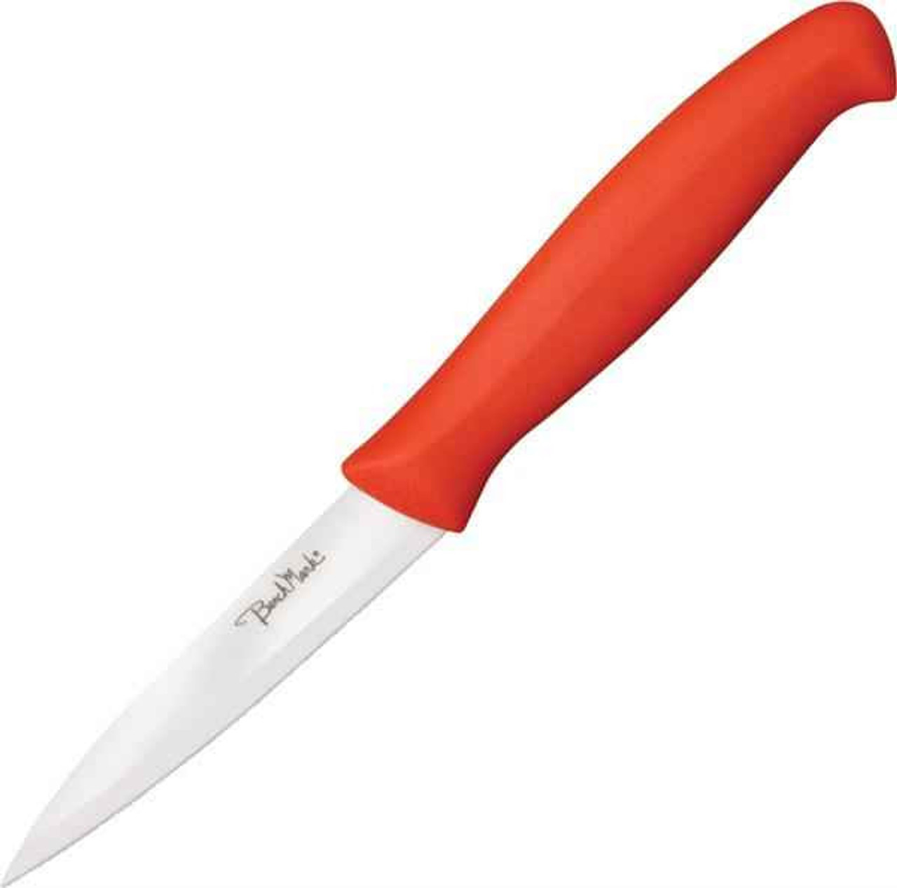 Benchmark Ceramic Tomato Knife, Red polymer handle
