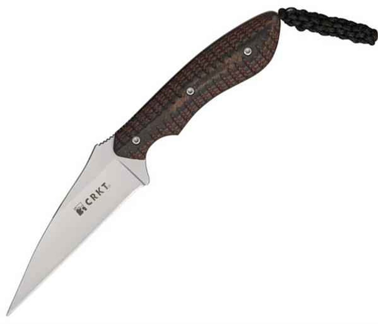 CRKT Folts S.P.E.W. (CR2388) 3.02" 5Cr15MoV Bead Blasted Wharncliffe Plain Blade, Brown and Black G-10 Handle, Black Thermoplastic Neck Sheath