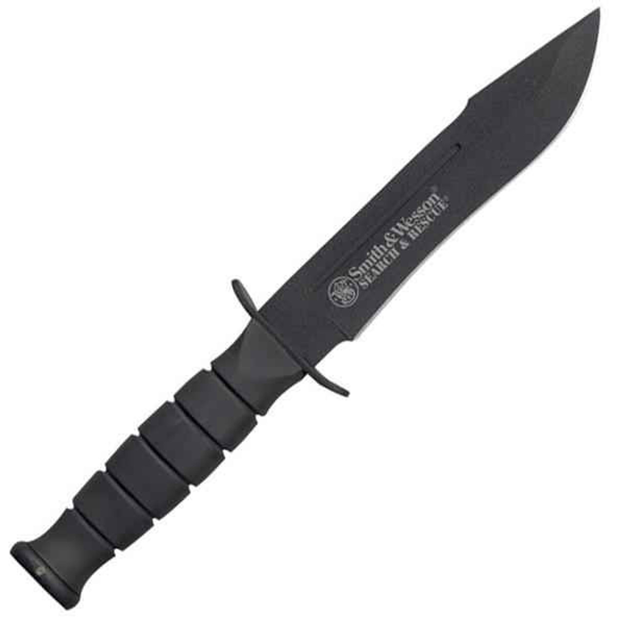 S&W Search & RescueMarine Combat., 10 3/8" overall, Black Powder Coated 440C, w/ Black Cordura Belt Sheath