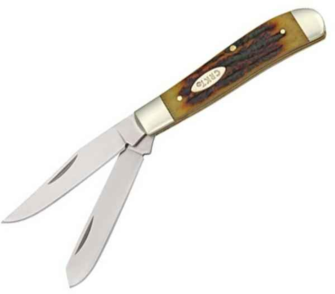 CRKT 6064 Classic Pocket Trapper, Burnt Amber Jigged Bone Handle