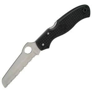 Spyderco Rescue C14SBK 3.57" VG‑10 serrated sheepsfoot, black FRN handle (discontinued)