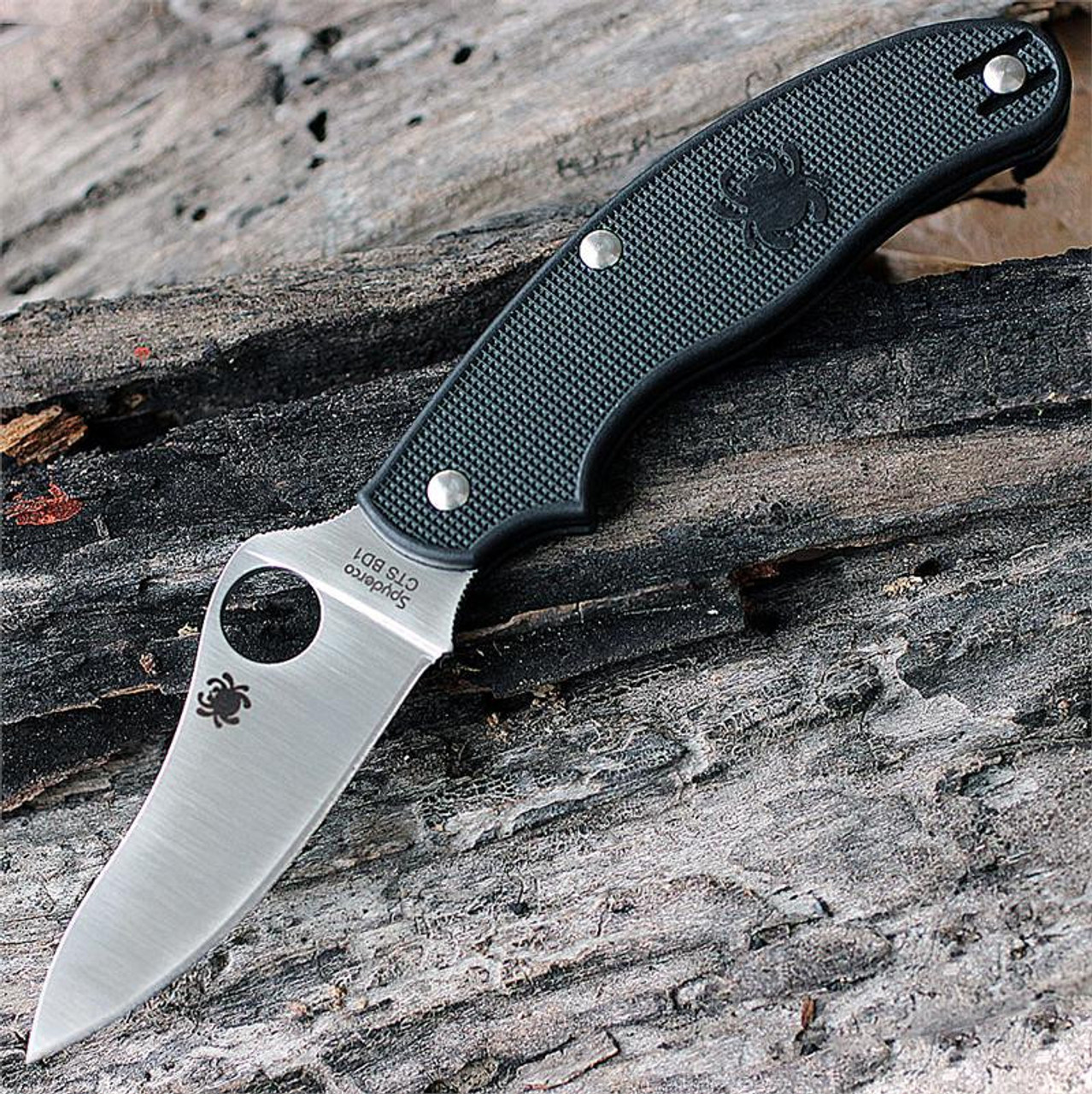 Spyderco C94PBK3 UK Penknife Drop Point,3" CTS-BD1 Blade, Black FRN Handle