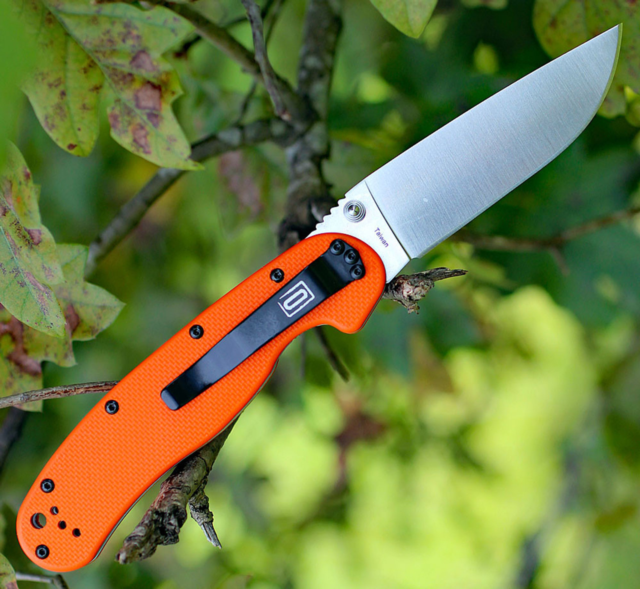 Ontario RAT Model 1A A/O Folder, 3.5 in. AUS8 Blade Steel, Orange G-10 Handle, (SPECIAL) WHILE SUPPLIES LAST
