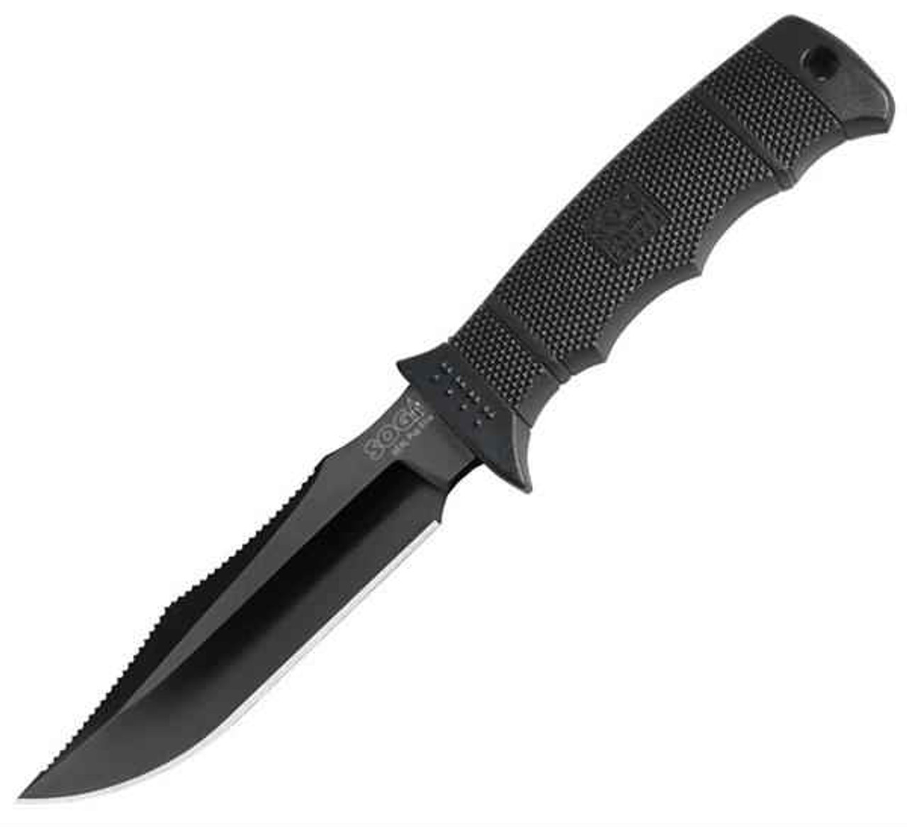 SOG 99024 Seal Pup Elite, 4.85" AUS-8 Plain Blade, Black Handle(E37S-N)