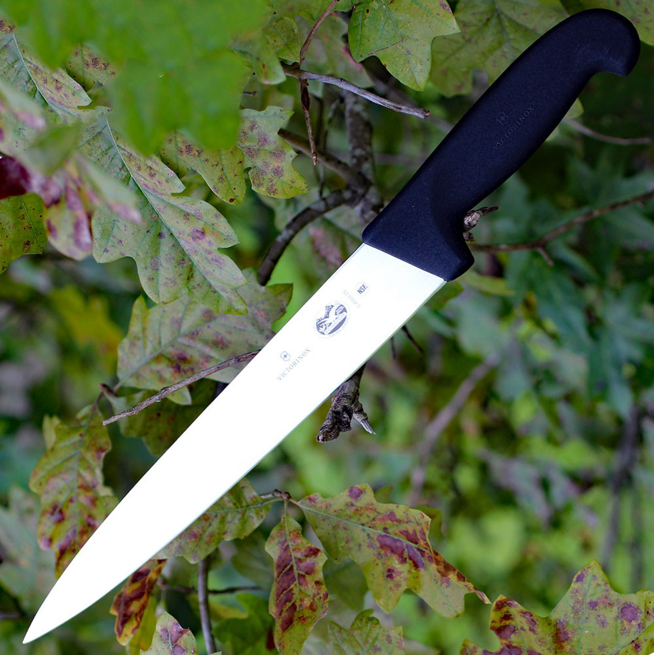 Forschner Chef's Slicer, 10" Semi-flexible, Pointed, 1 18" at Black Fibrox Handle