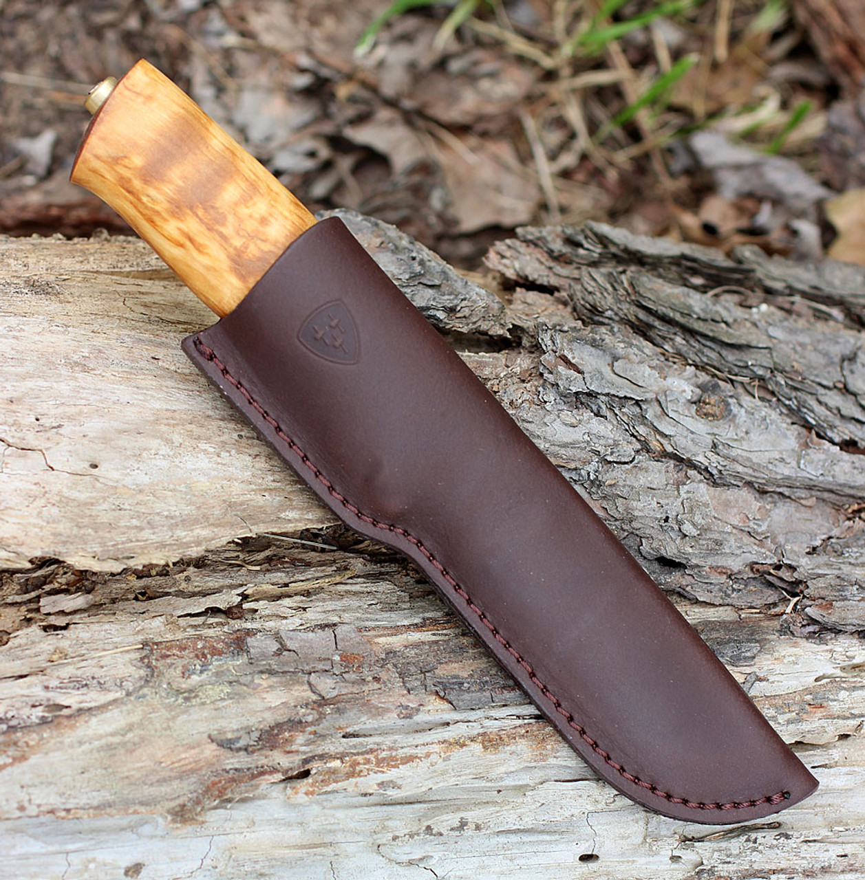 Helle Alden, Sandvik 12C27 Stainless Steel, Curly Birch Handle