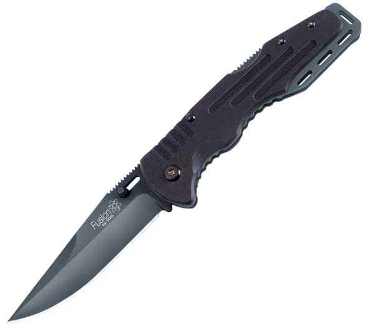 SOG Fusion Salute, G-10 Handle, Black Blade, Plain Edge