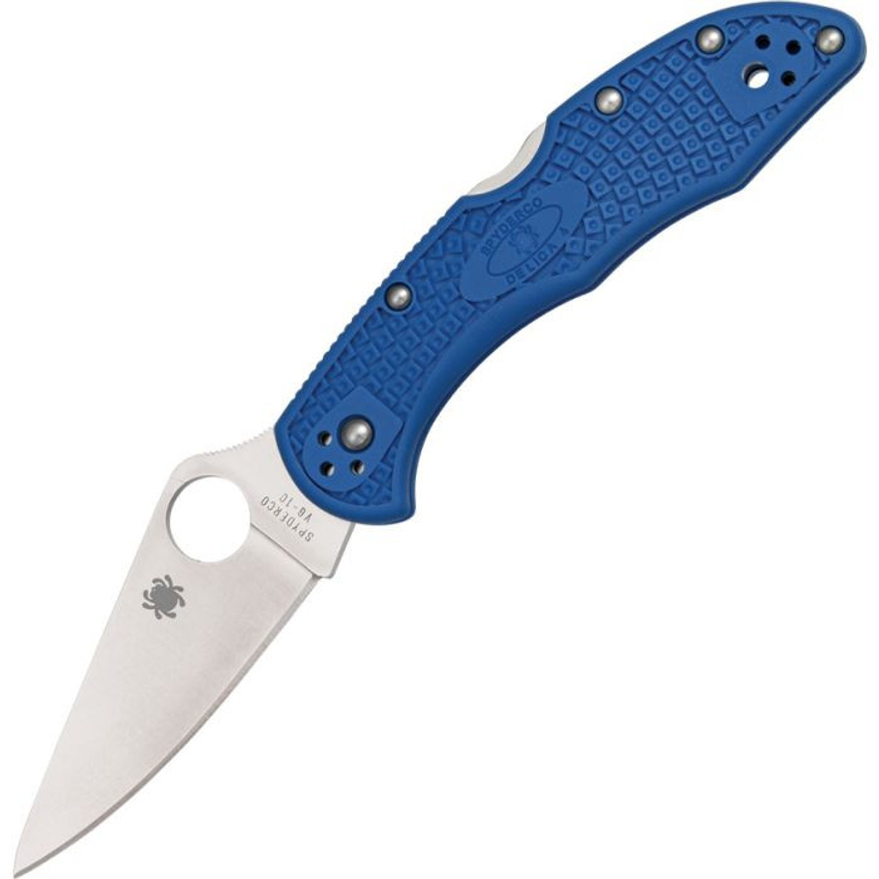 Spyderco C11FPBL Delica 4 Flat Ground Blade, Blue