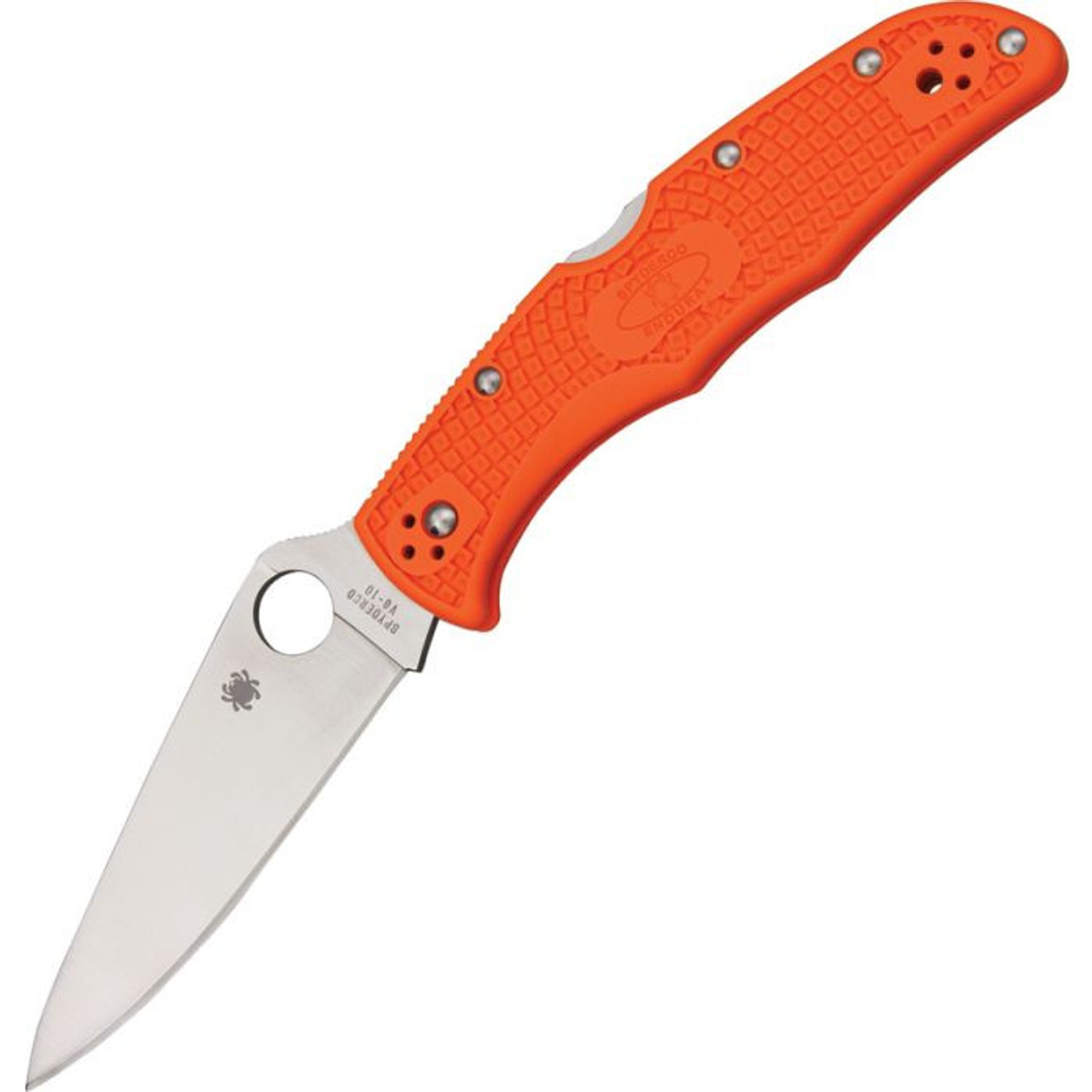 Spyderco C10FPOR Endura 4 Flat Ground, 3.75" VG-10 Blade, Orange FRN Handle
