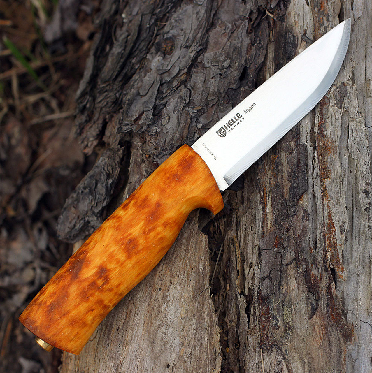 Helle Eggen, Triple Laminated Stainless Steel, Curly Birch Handle