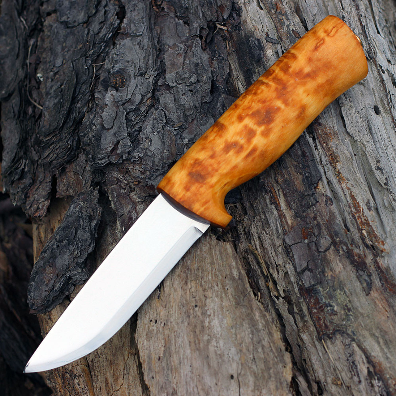 Helle Eggen, Triple Laminated Stainless Steel, Curly Birch Handle