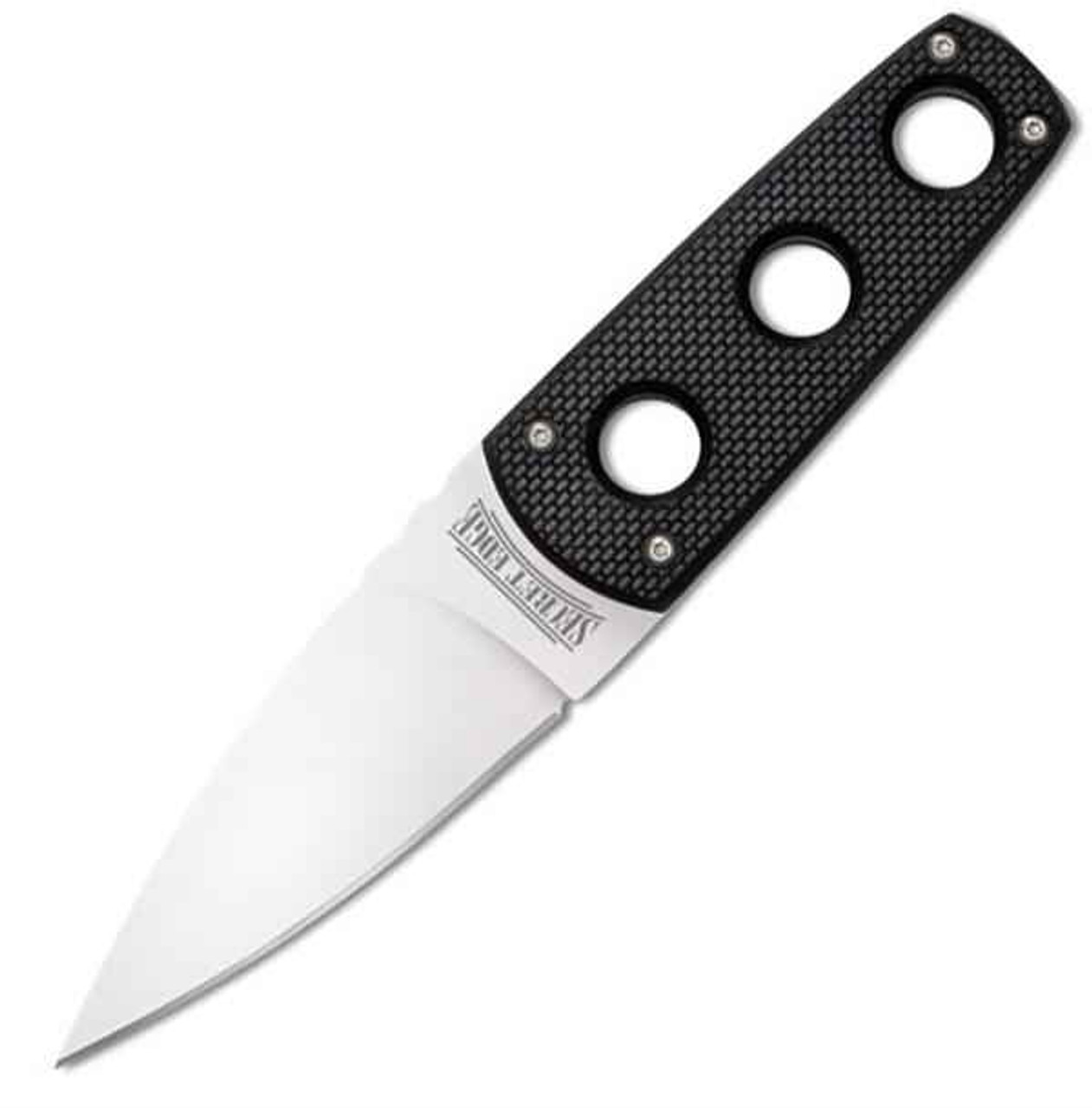 Cold Steel Secret Edge (CS11SDT) 3.5" AUS-8A Satin Spear Point Plain Blade, Black Polymer Handle, Black Kydex Sheath