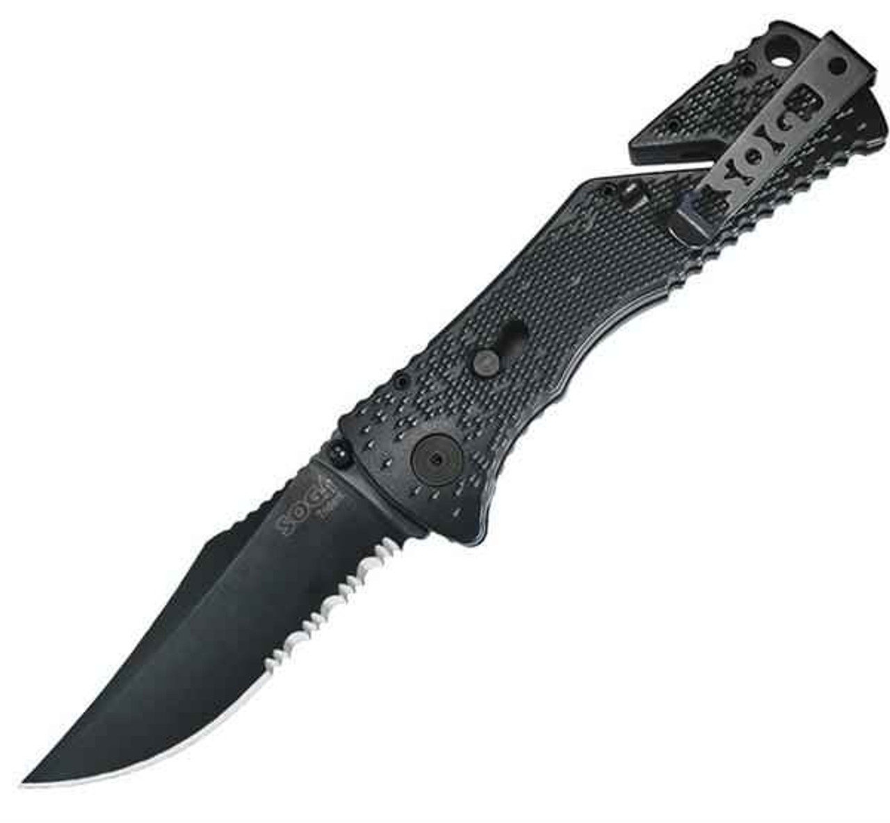 SOG Trident, Zytel Handle, Black TiNi Blade, ComboEdge