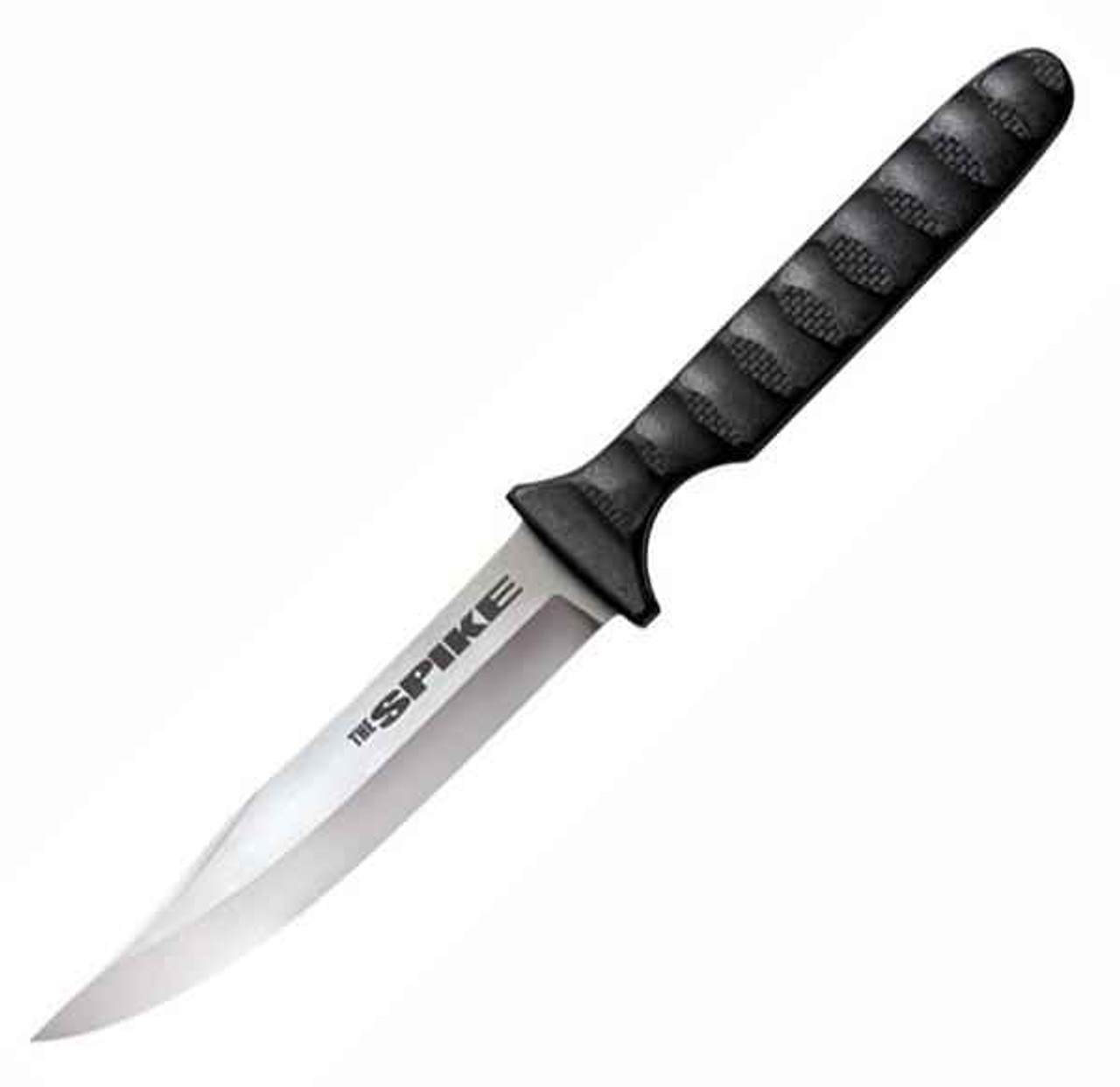 Cold Steel Bowie Spike (CS53NBS) 4" 4116 SS Satin Clip Point Plain Blade, Black Polymer Handle, Black Secure-Ex Sheath