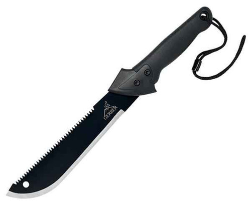 Gerber Gator Machete Jr - 20.0" High Carbon Steel Dual Edge Blade, Gator Grip Handle, Compact Outdoor Machete