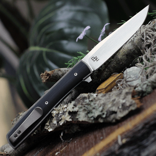 Boker Plus Urban Trapper (01BO732) 3.43" VG-10 Mirror Finished Drop Point Plain Blade, Black G-10 Handle