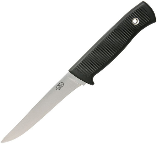 Fallkniven F2 Fisherman's Knife (F2Z) 4.38" VG-10 Satin Standard Plain Blade, Black Thermorun Handle, Black Zytel Sheath