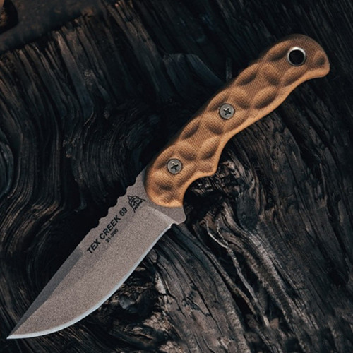 TOPS Knives Tex Creek 69 - Tan Micarta (4" Coyote Tan) TEX-69