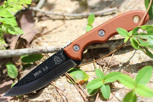 TOPS Mini Scandi Knife 2.5, 1095 High Carbon Steel, Tan Canvas