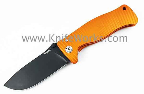 Lion Steel Molletta, Orange Aluminum Handle, Black Plain Edge