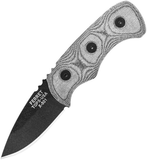 TOPS Knives Firestrike 45 Blk Linen Micarta w/Kydex Blk (7" 1095 Blk