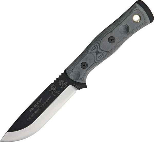 TOPS Grim Ripper, Black Linen Micarta Handle, Kydex Sheath