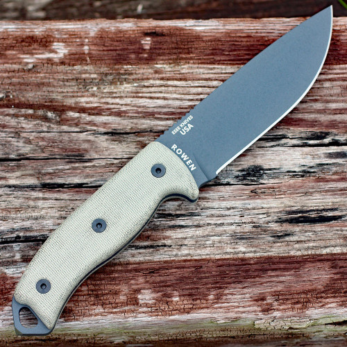 ESEE-5 Fixed Blade Knife (ESEE-5P-TG)-5.25" Tactical Gray 1095 Drop Point Blade, Tan Micarta Handle