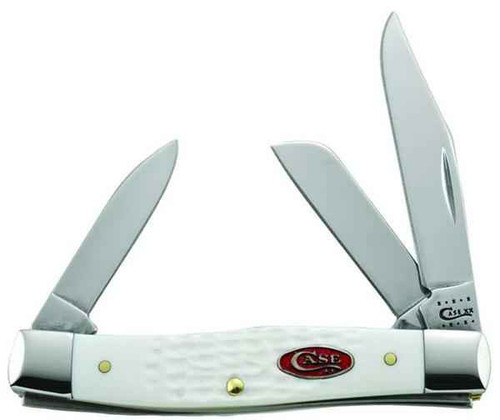 Case Trapper 60182 SparXX White Synthetic Jigged Handle (6254 SS)