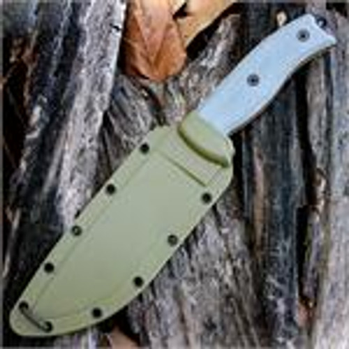 ESEE-6 Fixed Blade Knife (ESEE-6P-OD)-6.50" Black 1095 Drop Point Blade, Gray Micarta Handle