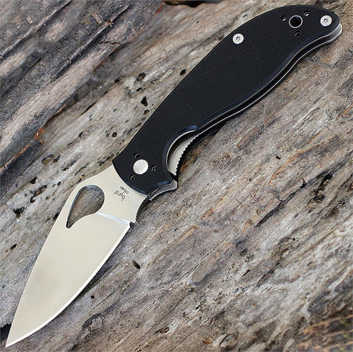 Byrd Knives Raven 2 (BY08GP2) 3.41" CTS-BD1 Satin Drop Point Plain Blade, Black G-10 Handle