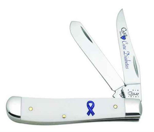 Case 12404 Mini Trapper, Cure Diabetes, Smooth White Synthetic (4207 SS)