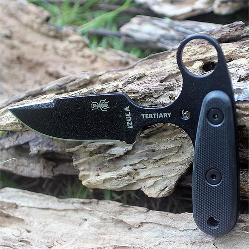 ESEE-Tertiary Fixed Blade Push Dagger (ESEE-TERTIARY)-2.625" Black 1095 Clip Point Blade, Black G-10 Handle