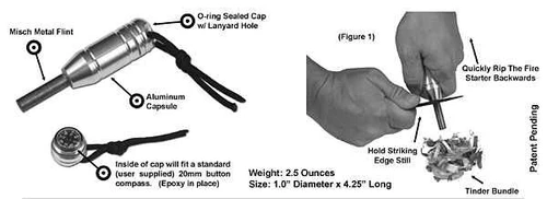 ESEE Standard Fire Kit Survival Tips Printed Body Detail View
